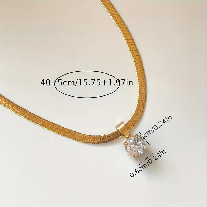Elegante Gold-Rhinestone-Pendelkette