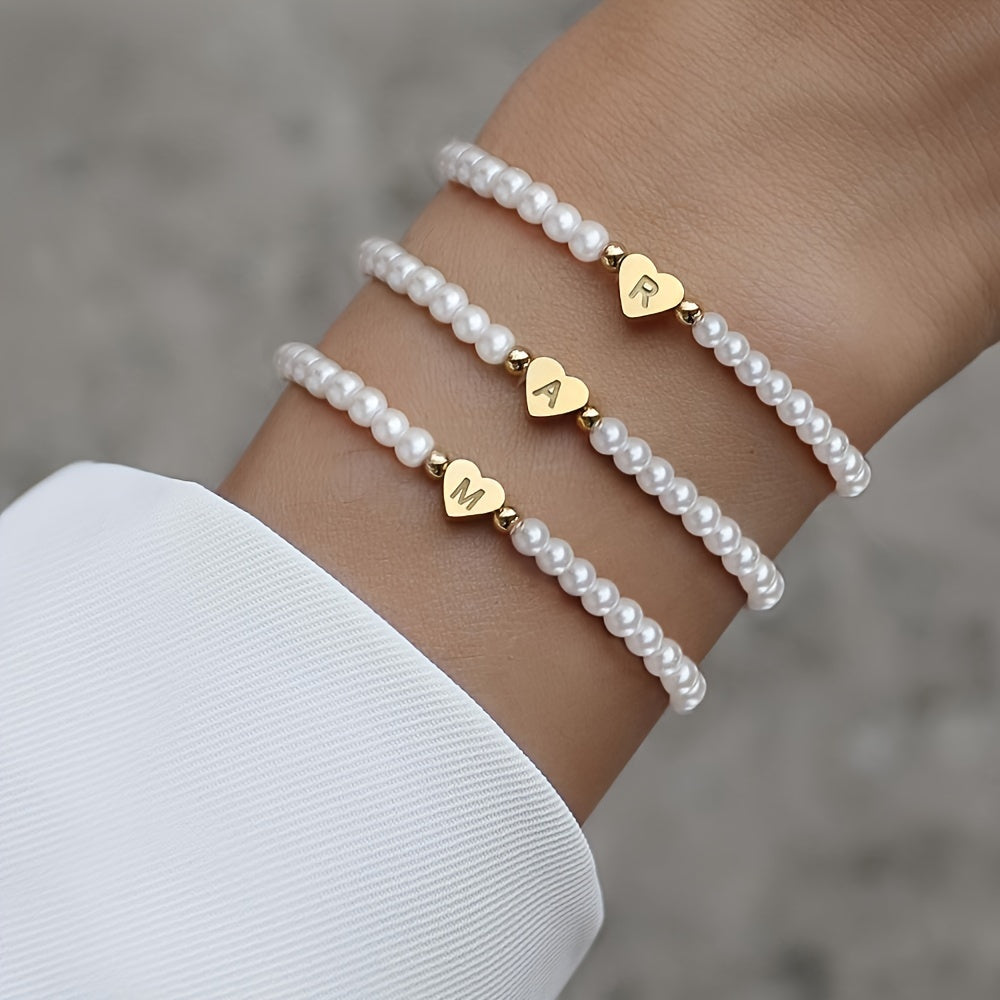 Chic A-Z Herz Initial Armband