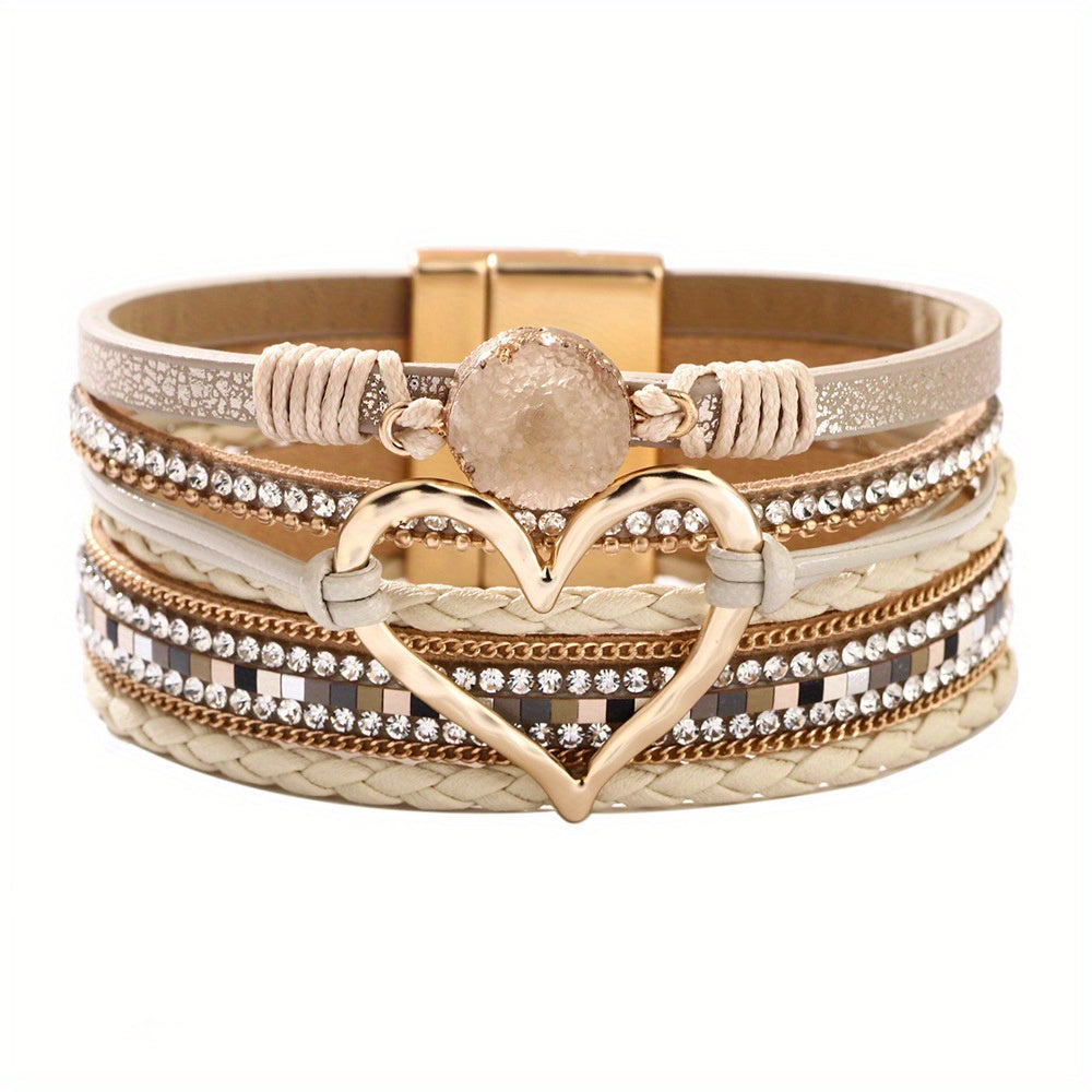 Bohemian Mehrschichtige Lederarmband