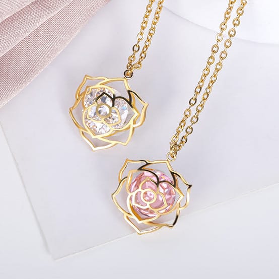 Florale Rosen Charms Halskette