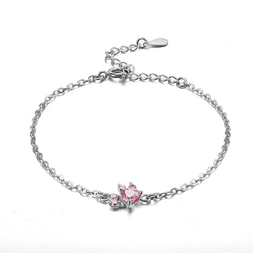 Roségoldenes Pfoten-Schmuckset – 4 Teile mit Zirkonia-Herz (Ring, Halskette, Ohrringe, Armband)