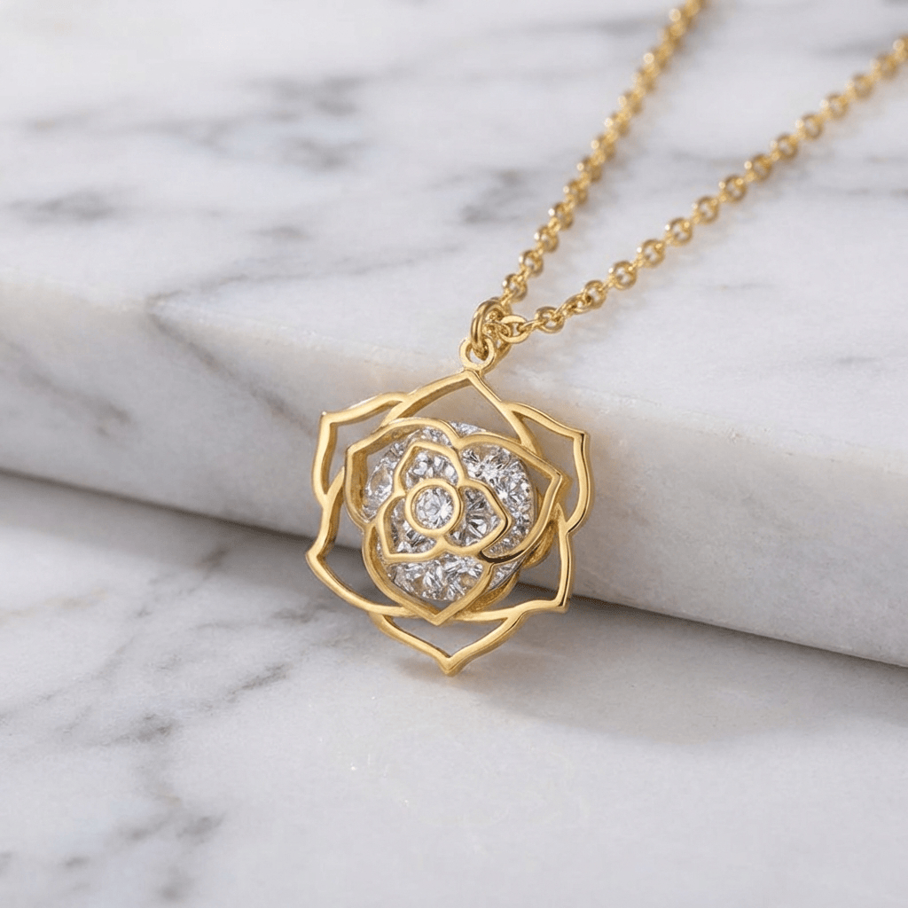 Florale Rosen Charms Halskette