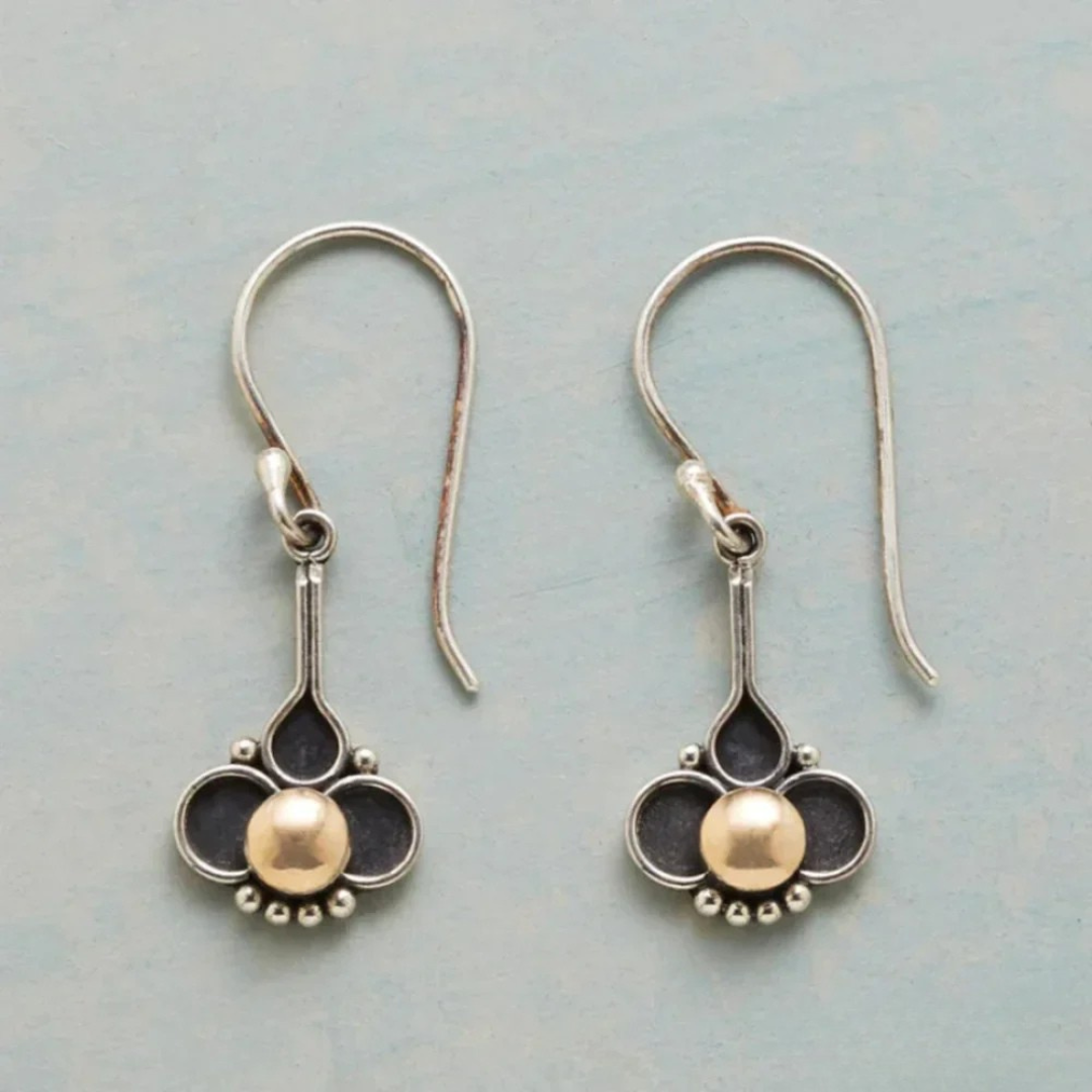 Boho Kleeblatt Perlen Silber Ohrringe