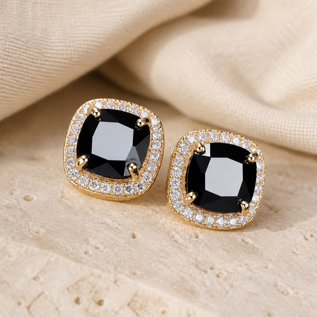 Elegante Vintage-inspirierte Onyx-Ohrringe
