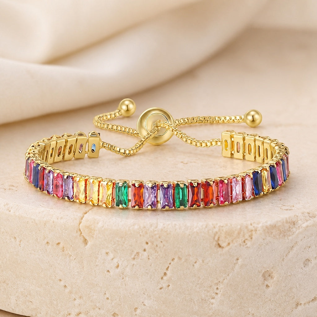 Elegantes vergoldetes Zirkonia Tennisarmband