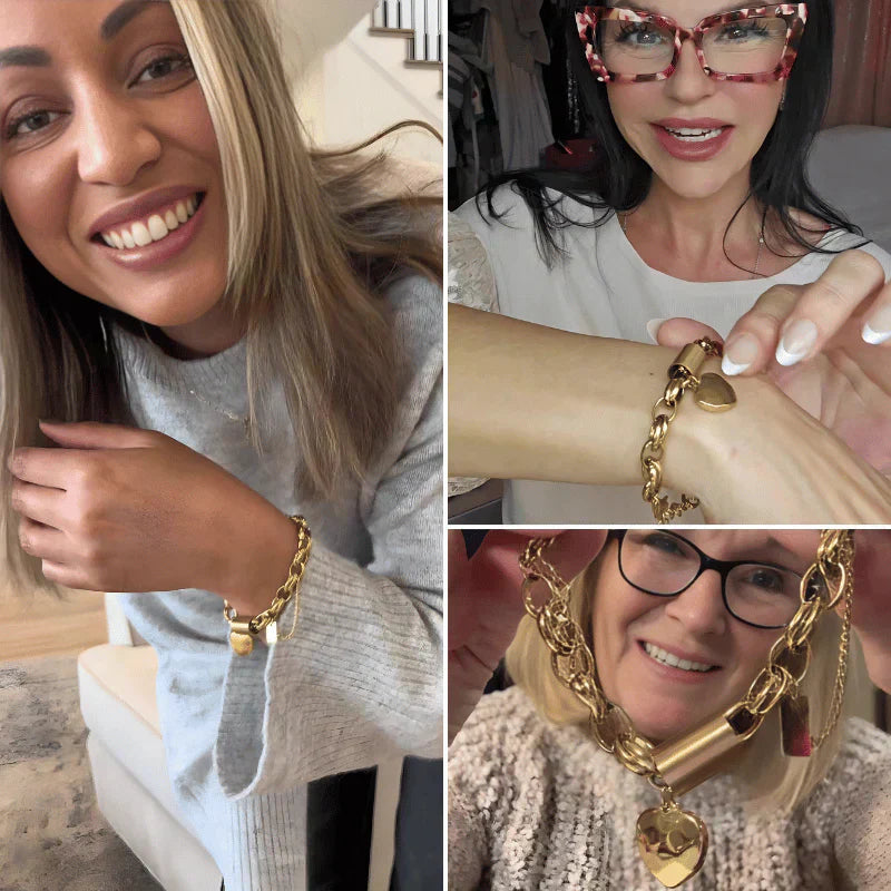 Zeitloses Armband aus Weißgold mit Herzform