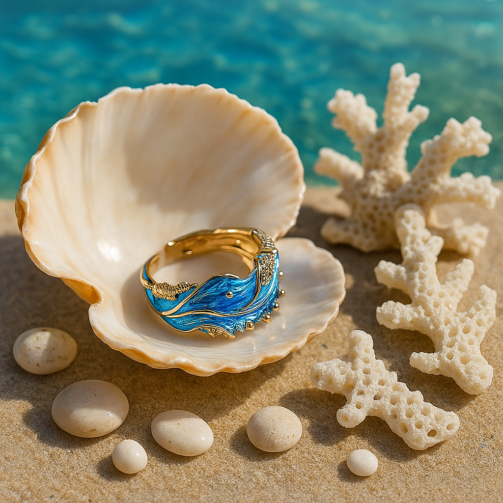 Ozean - Vintage Blau Wellenring