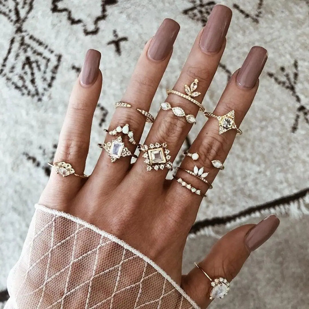 Einzigartiges Set mit 8 bis 12 Ringen
