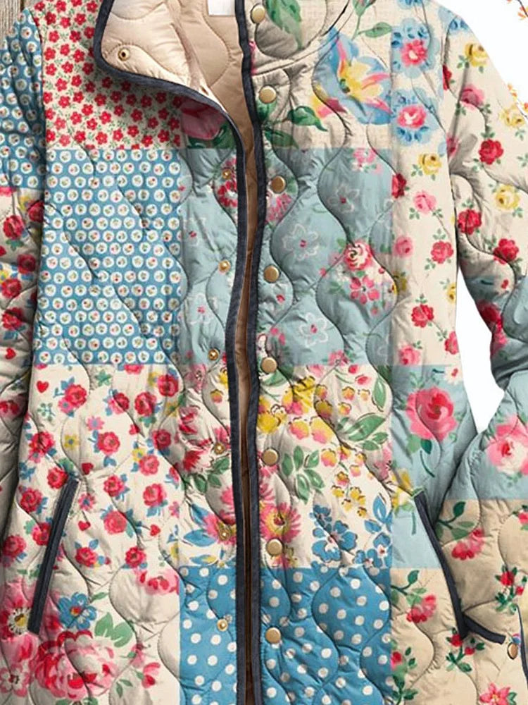 Women's Vintage Charming Floral Jacket Casual Quilted