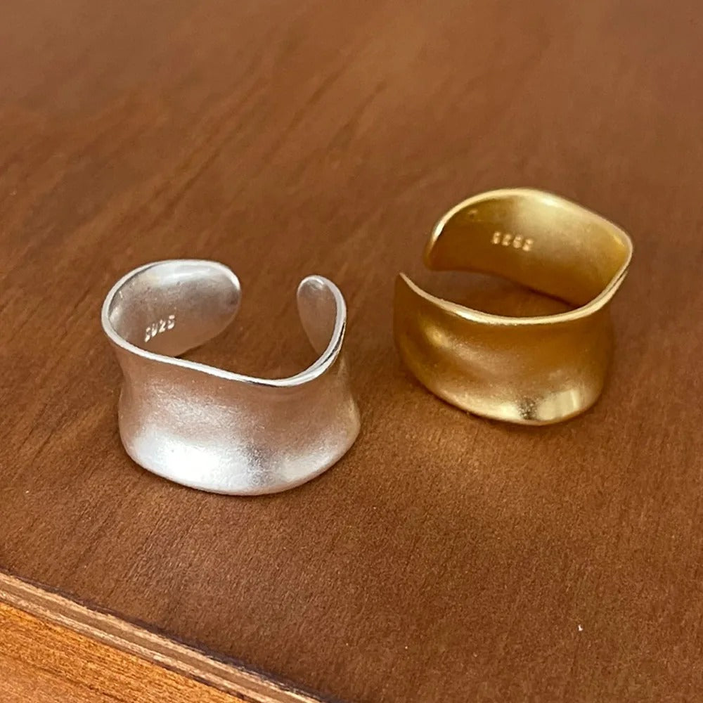 Boho Unregelmäßige Gold- und Silberringe