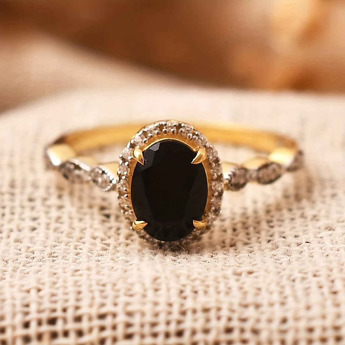 Eleganter Onyx Goldring