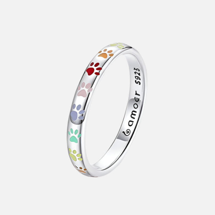 Sterling Silberring mit Pfoten-Design