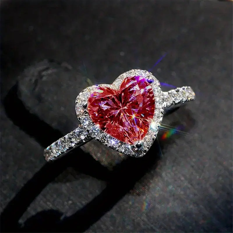 Eleganter Rubin Weißgoldring