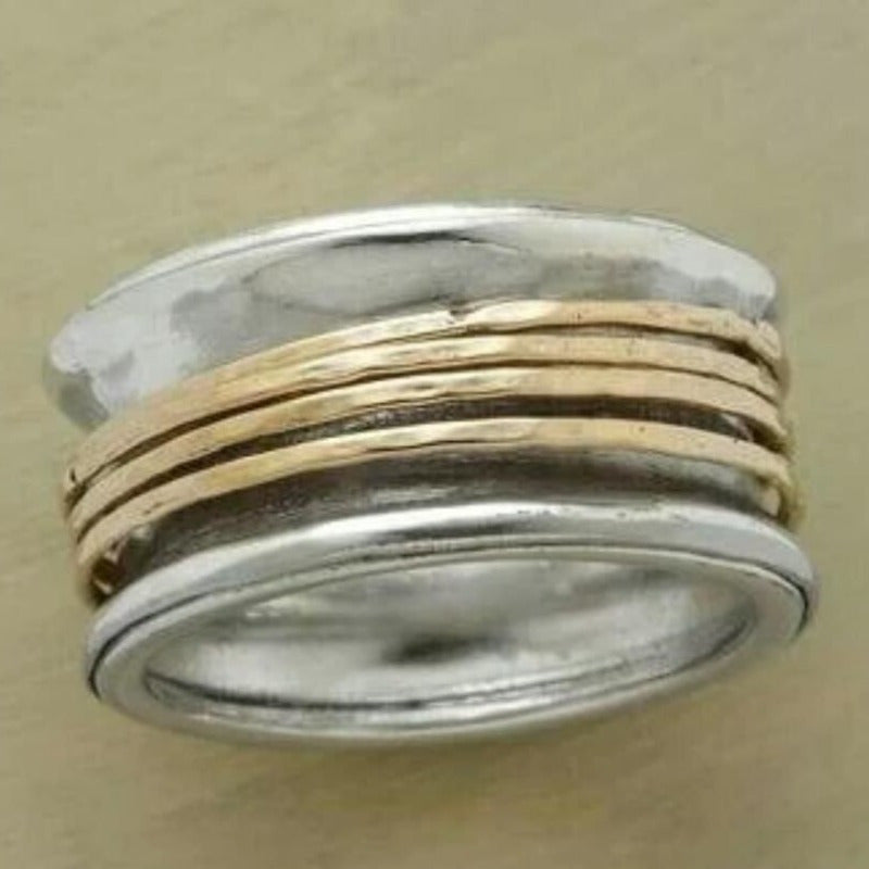 Zweifarbiger minimalistischer breiter Ring