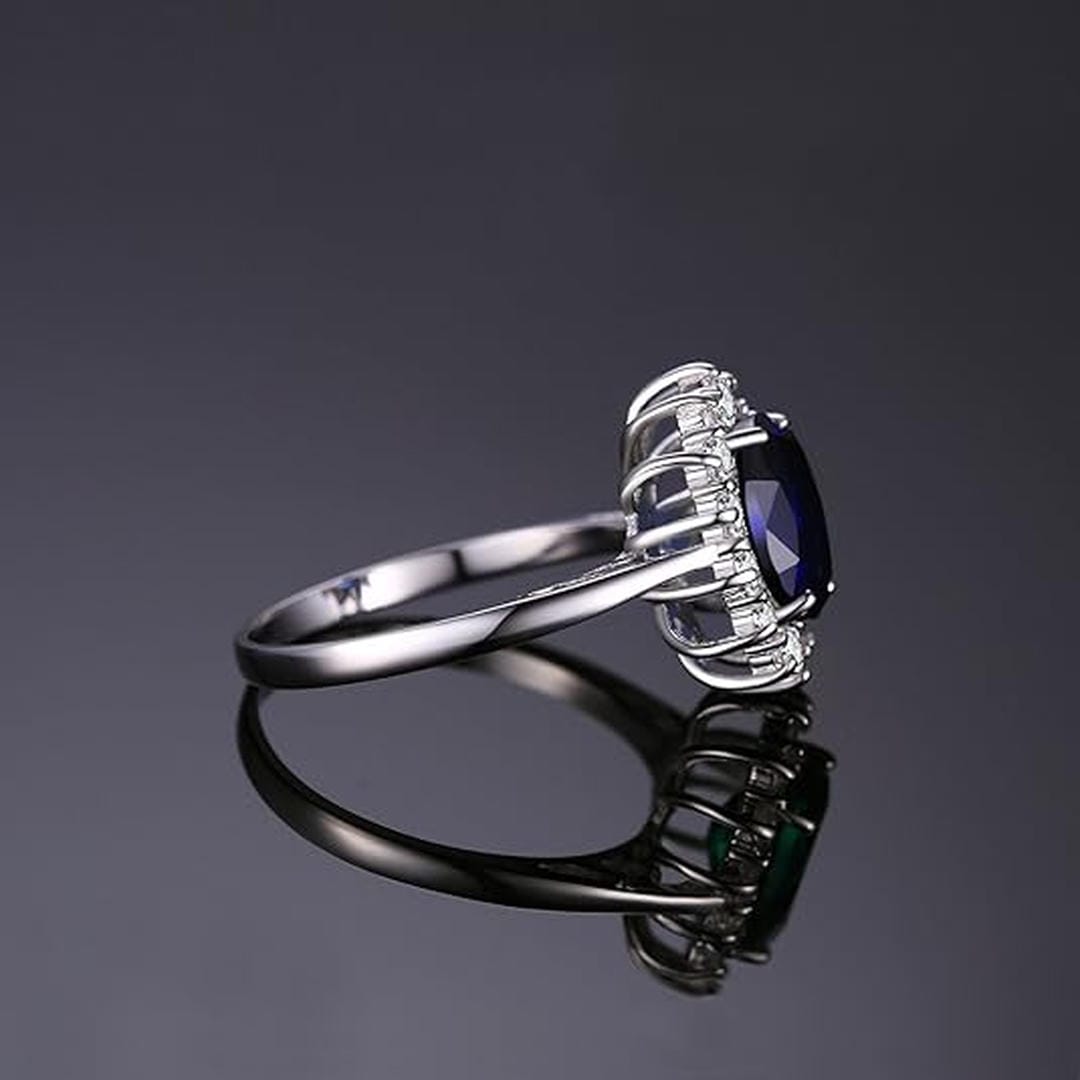 Klassischer Saphir-Halo-Ring