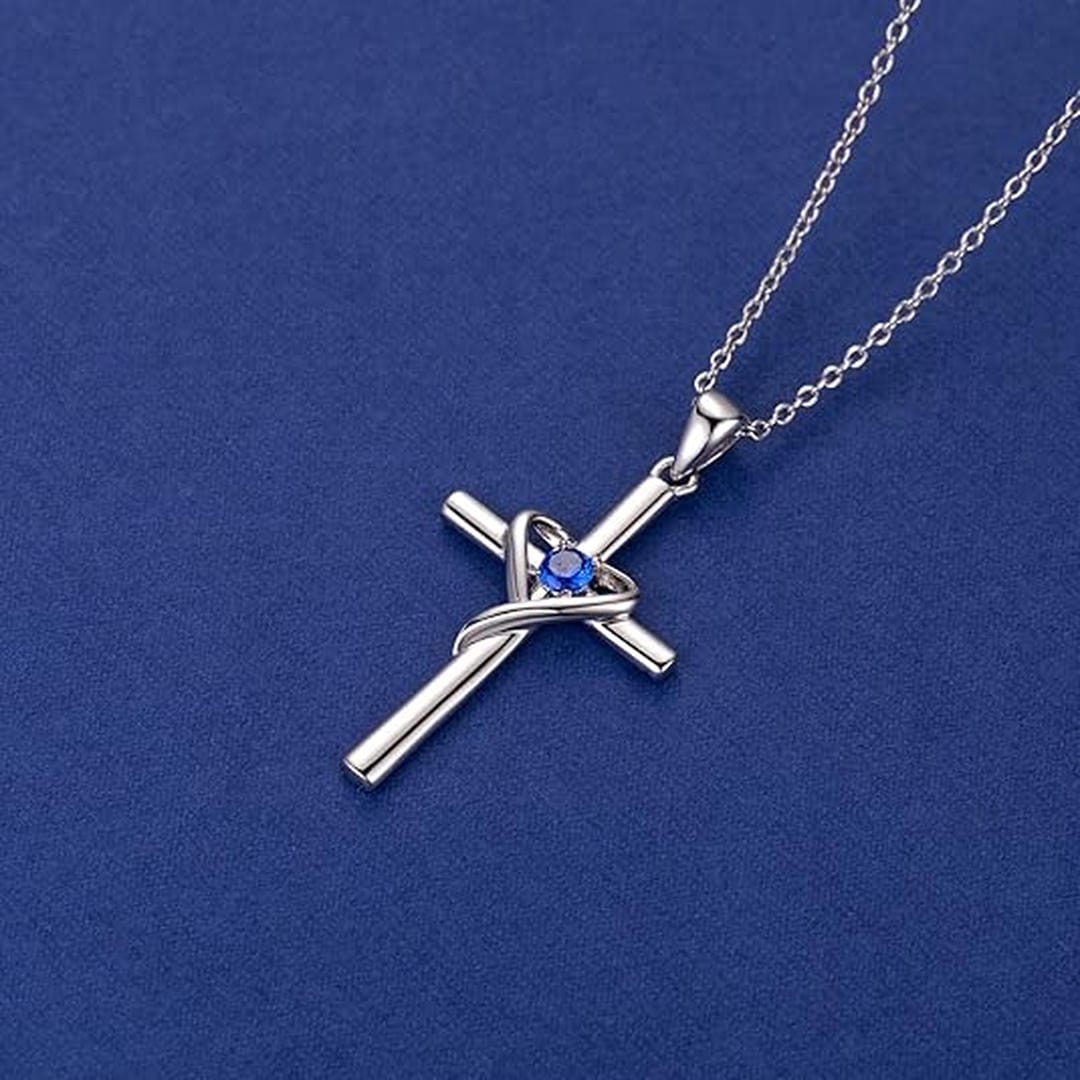 Saphir-Kreuz-Halskette