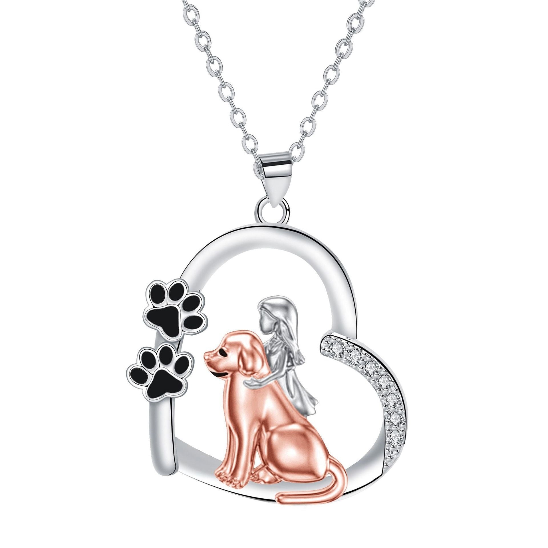 Herzförmige Hund- und Mädchen-Halskette