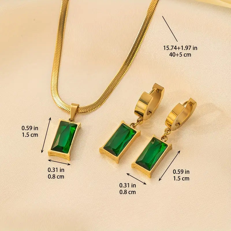 Elegantes skulptiertes Goldschmuck-Set