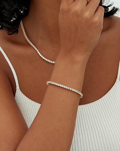 Goldbeschichtetes Moissanite Tennisarmband