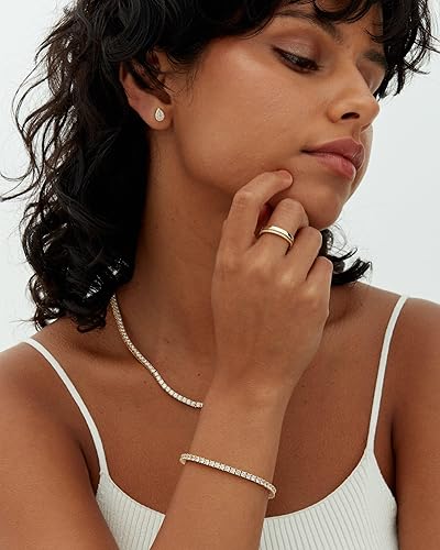 Goldbeschichtetes Moissanite Tennisarmband