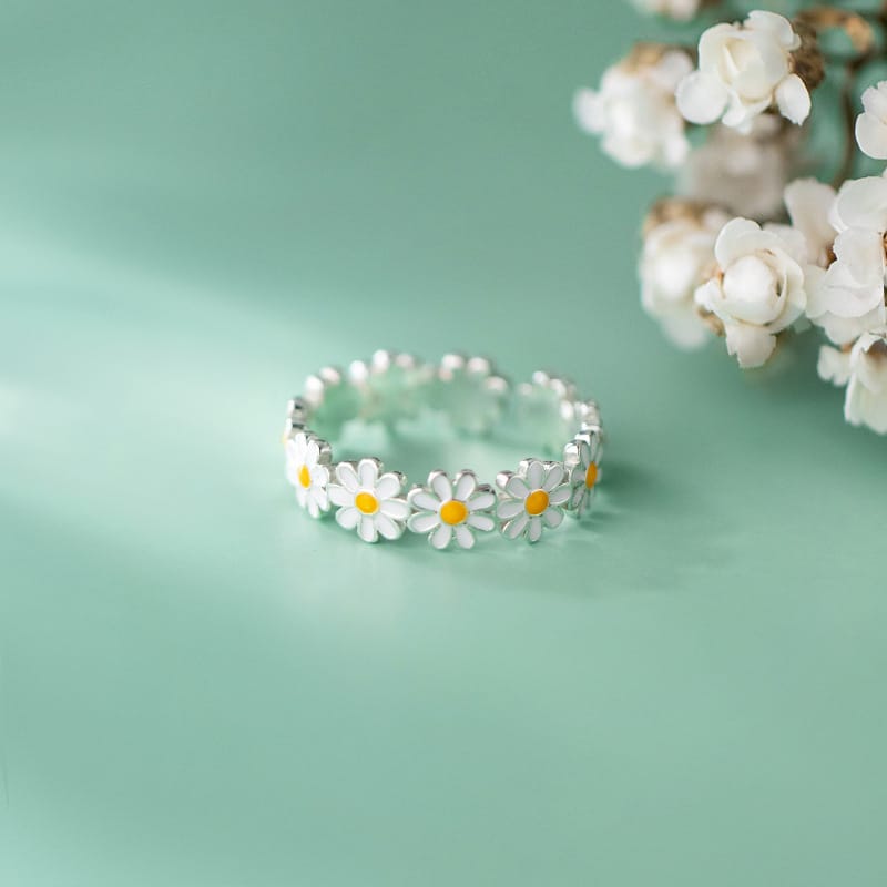 Gänseblümchen Kronenring (verstellbar)