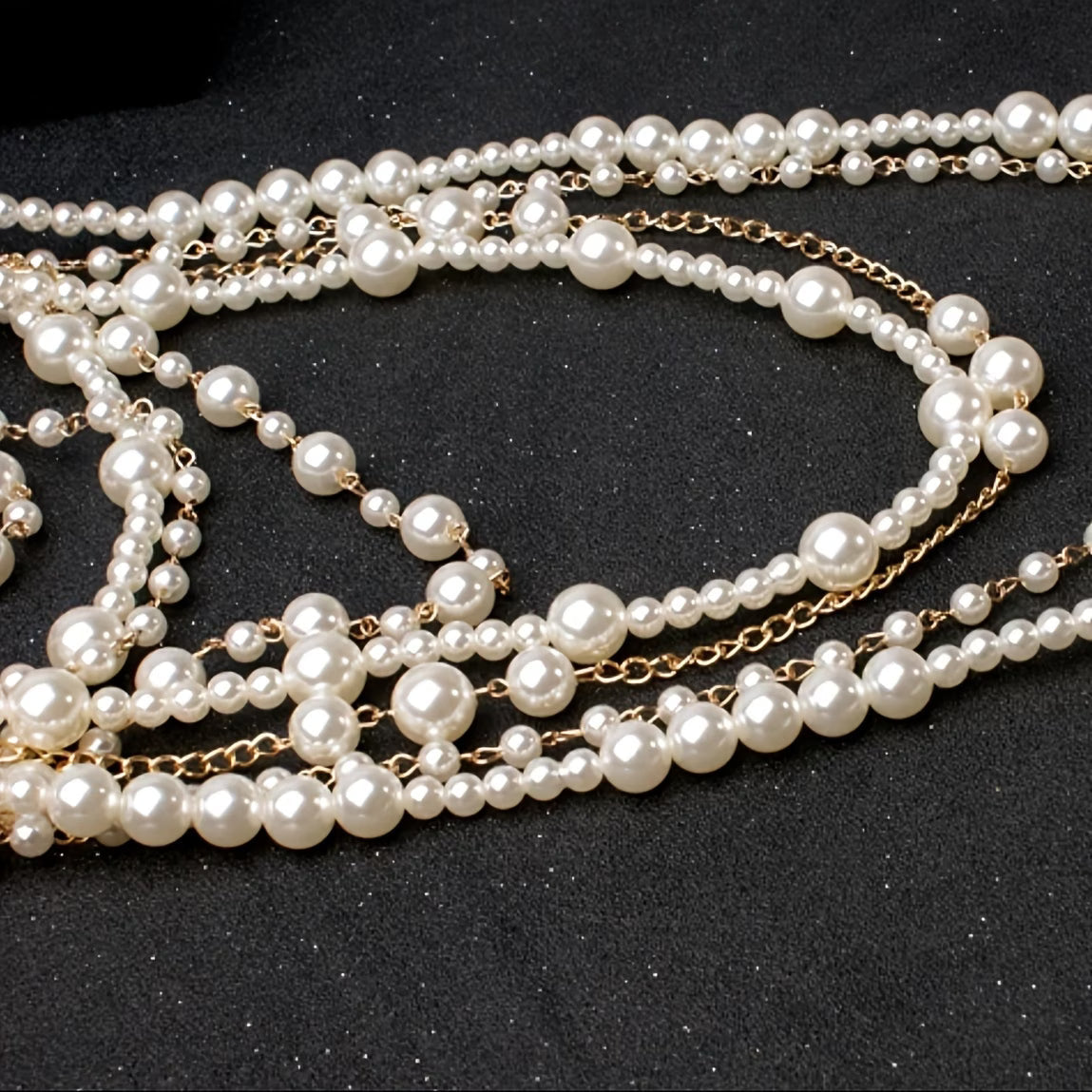 Boho Mehrlagiges Perlen Statement Set