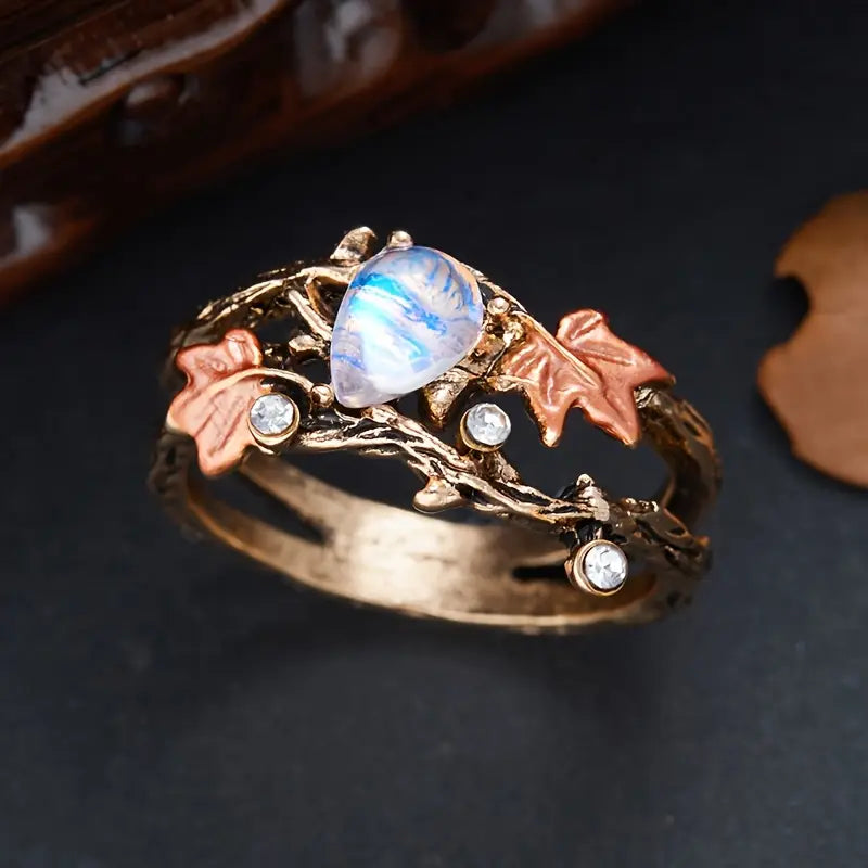 Autumn Nature Moonstone Ring