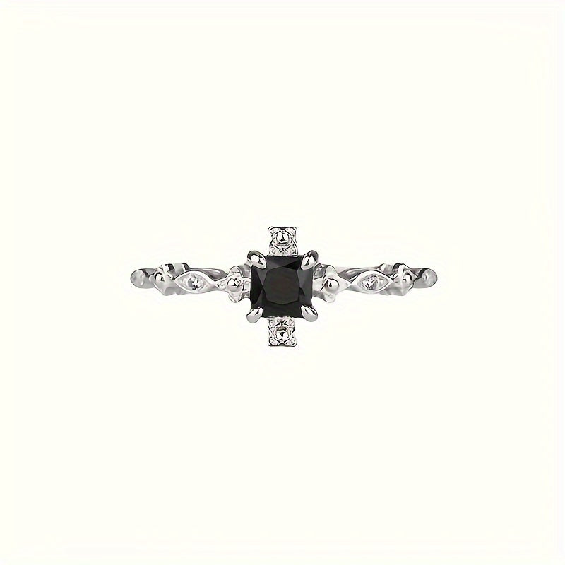 Eleganter schwarzer quadratischer Einlage-Ring
