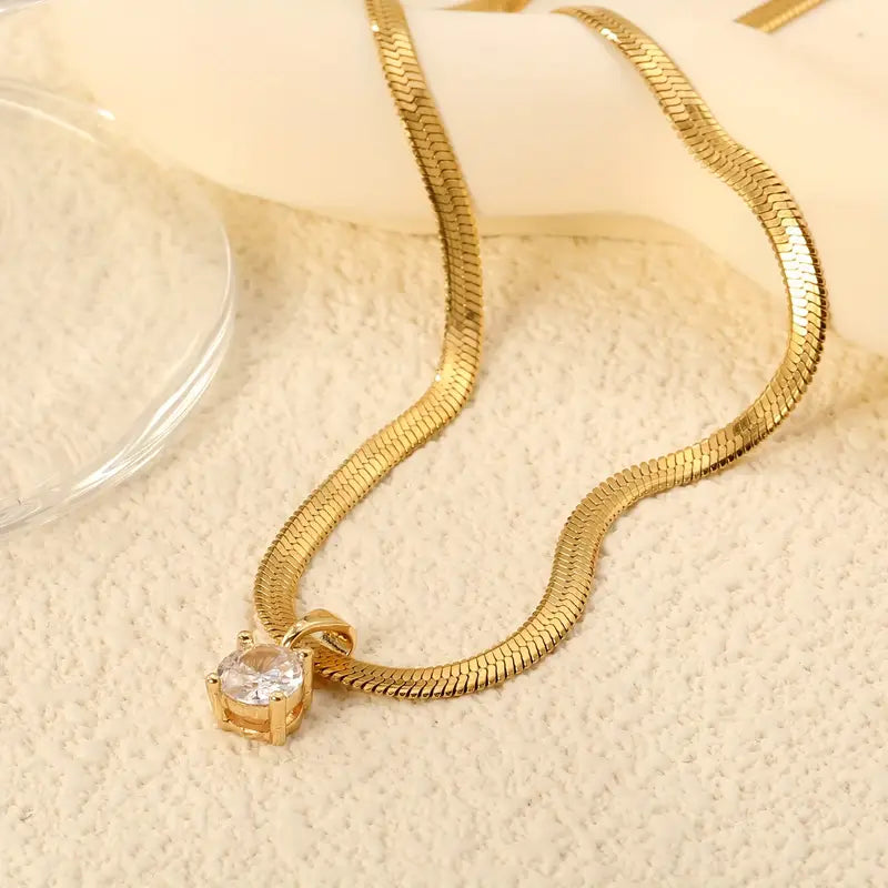Elegante Gold-Rhinestone-Pendelkette