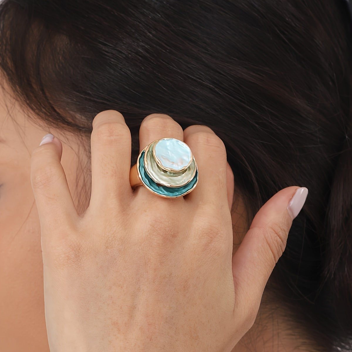 Boho Dreilagiger Emaille-Ring