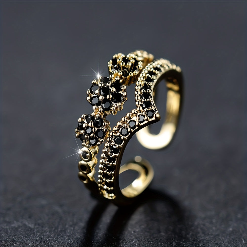 Eleganter zweilagiger Goldring