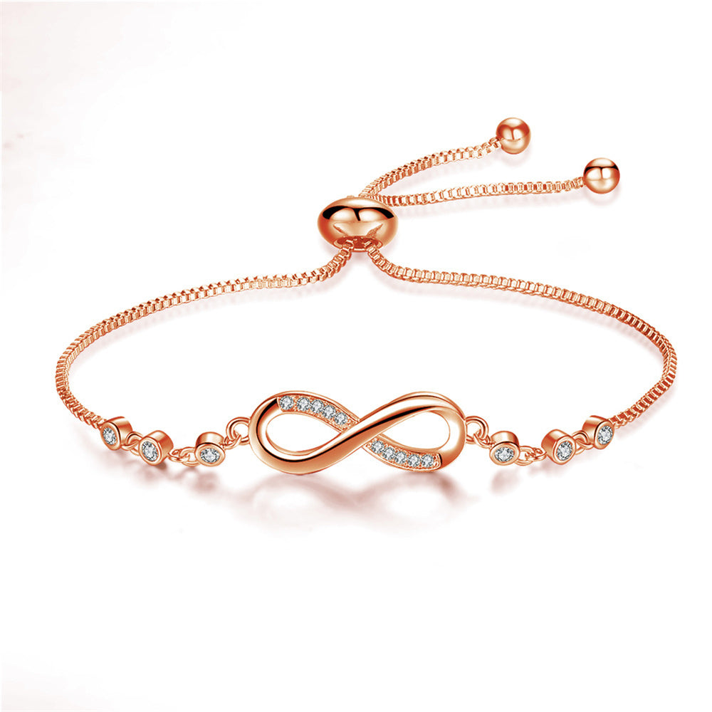 Chic Armband aus Roségold mit verstellbarem Infinity-Design