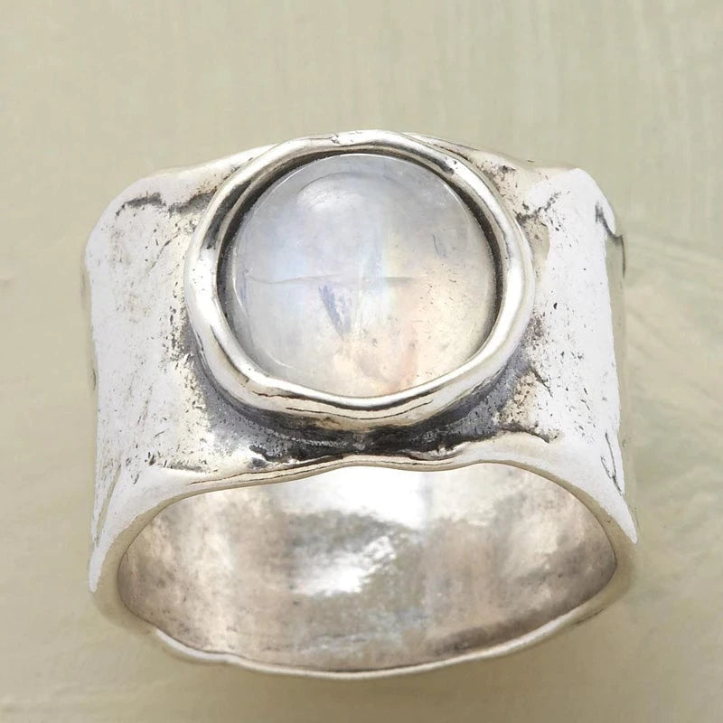 Silberne Mondsteinring