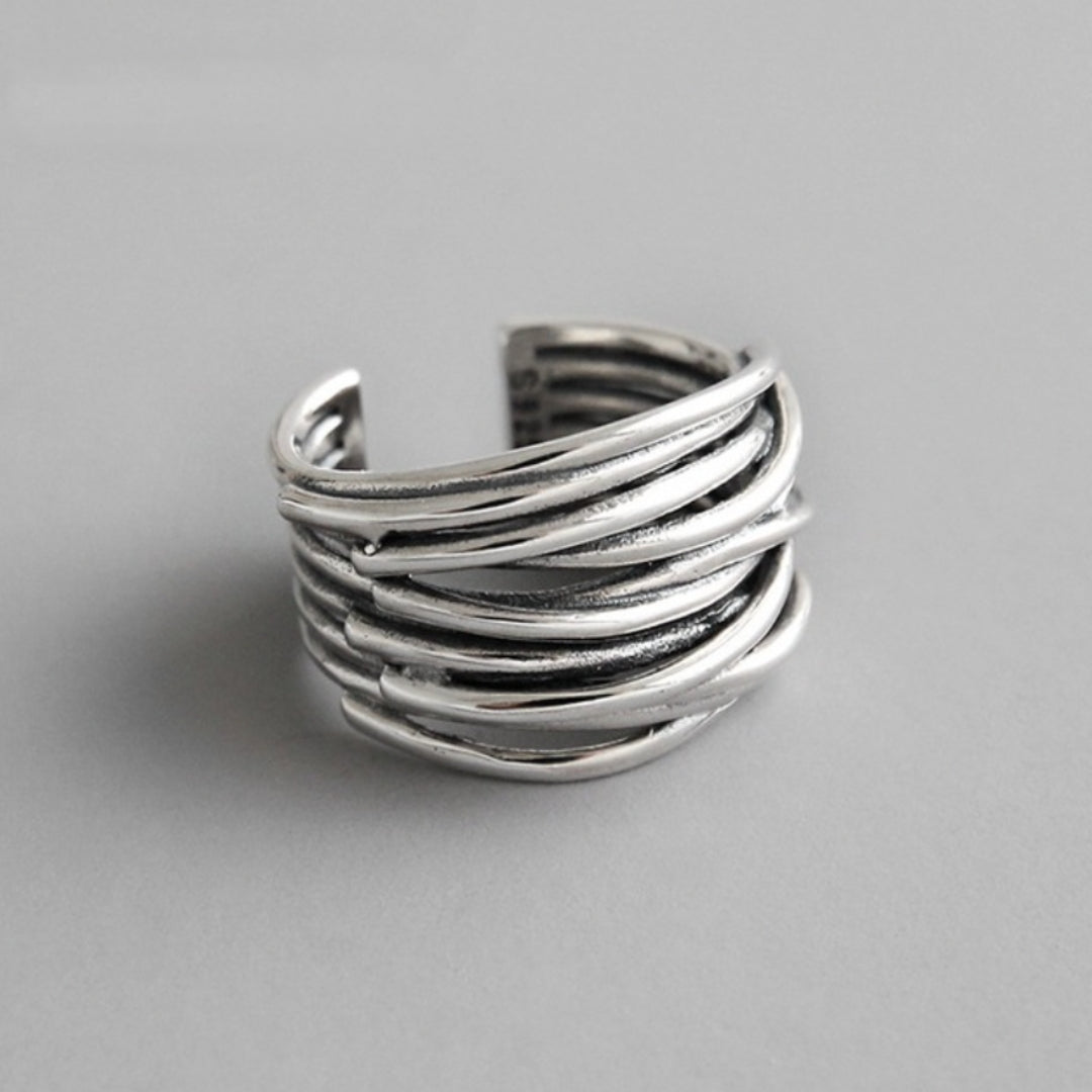 Silberner Schicht-Ring aus 925er Sterlingsilber