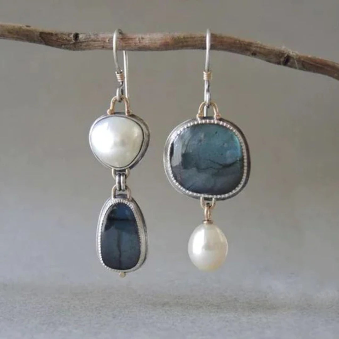 Charm - Vintage Blue Stone Earrings