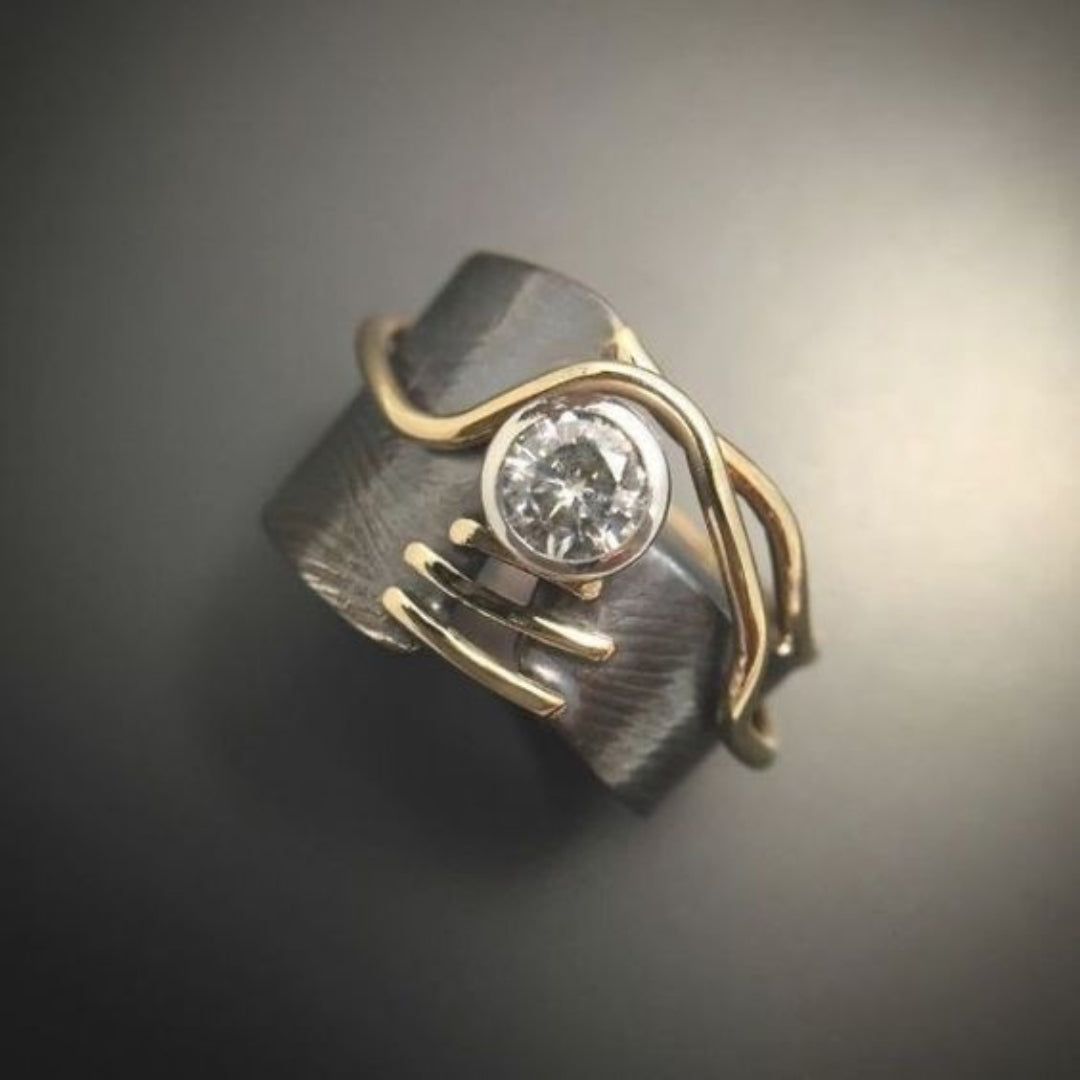 Vintage Dunkel-Zirkonia-Ring