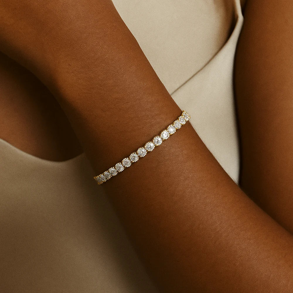 Goldbeschichtetes Moissanite Tennisarmband