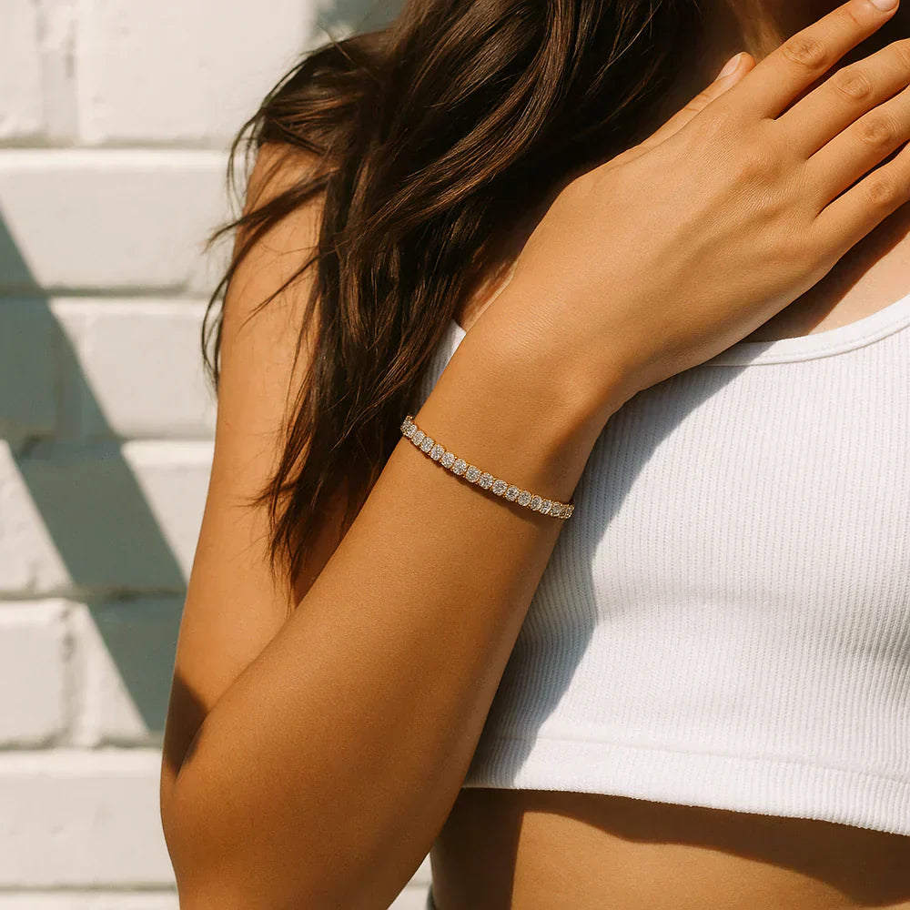 Goldbeschichtetes Moissanite Tennisarmband