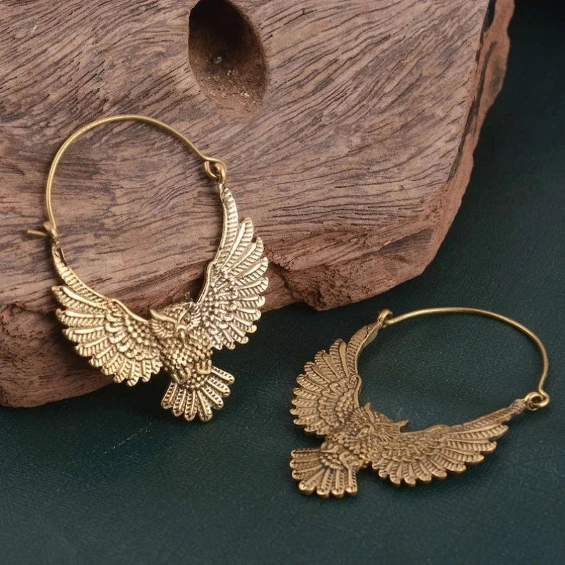 Vintage Bohemian Eulen Statement Ohrringe
