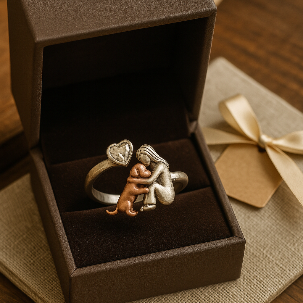 Handgefertigter Ring aus 925 Sterling Silber mit herzförmigem Zirkonia – Verstellbare Passform