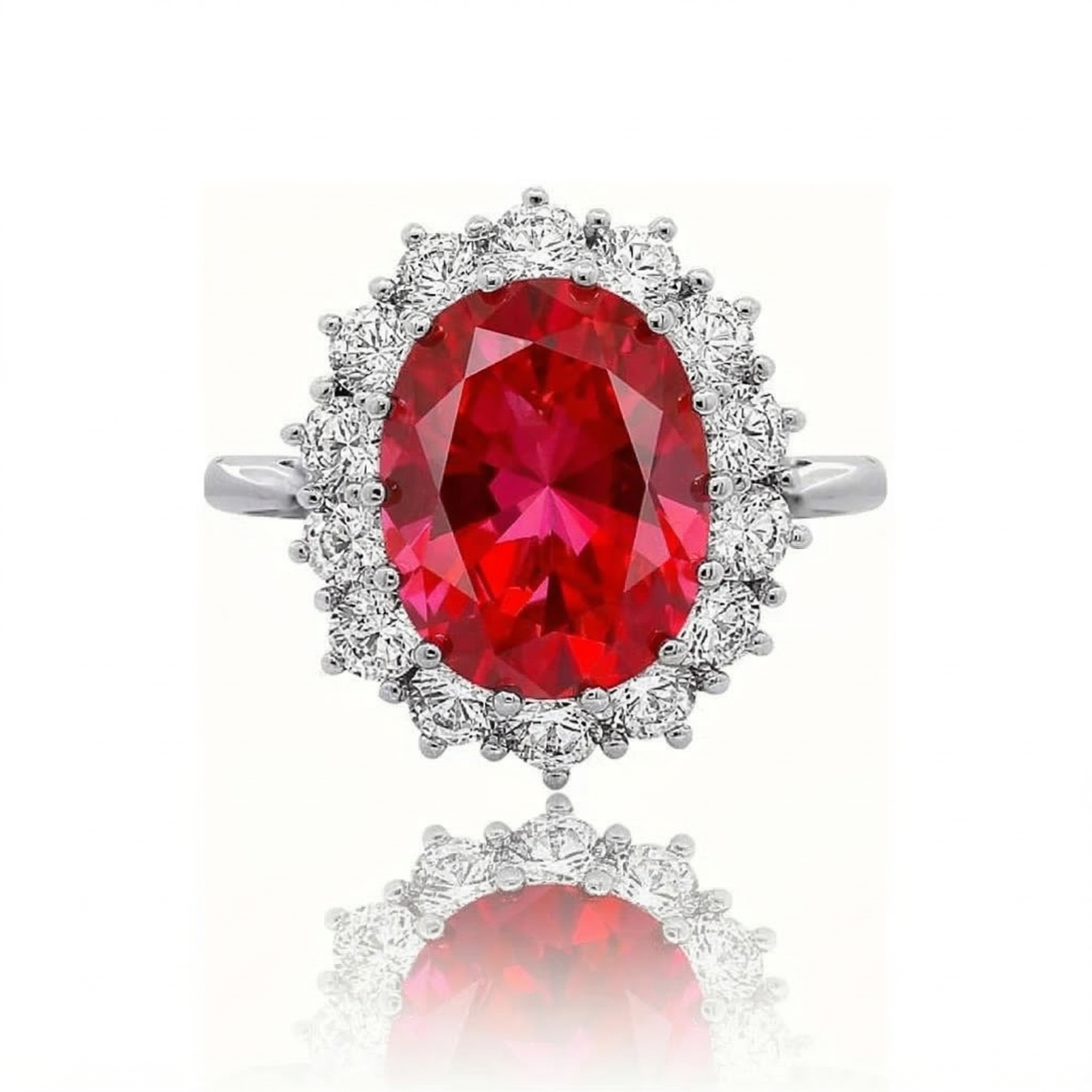 Eleganter scharlachroter Rubin-Goldring