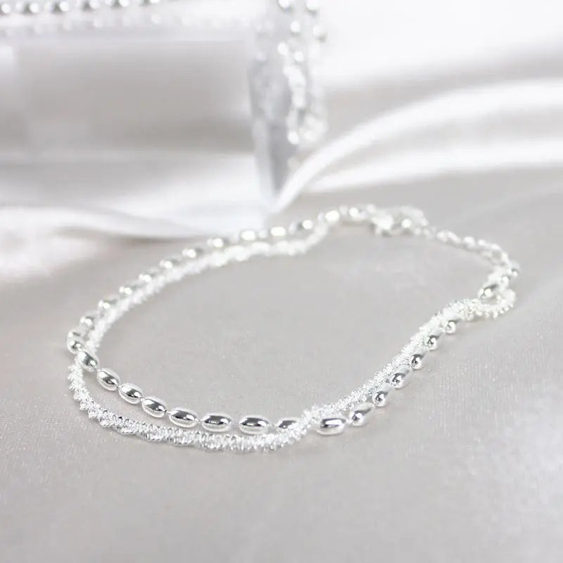 Elegantes Silberarmband-Set mit Zirkonia-Steinen