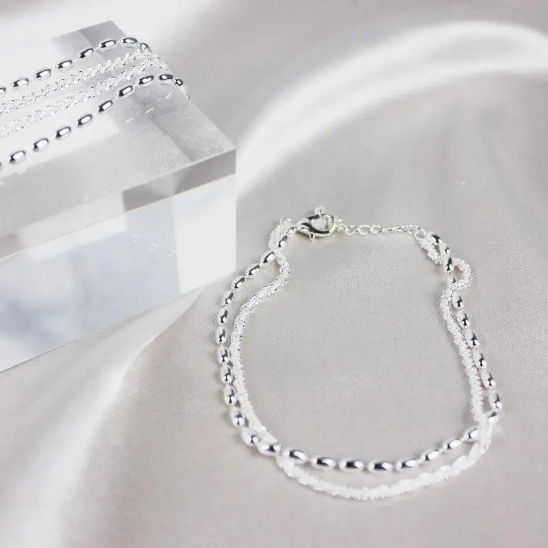 Elegantes Silberarmband-Set mit Zirkonia-Steinen