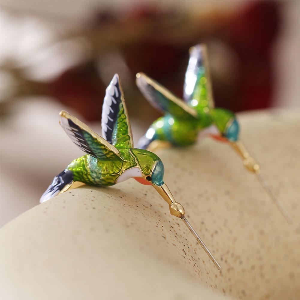 Einzigartige kreative Kolibri-Ohrringe