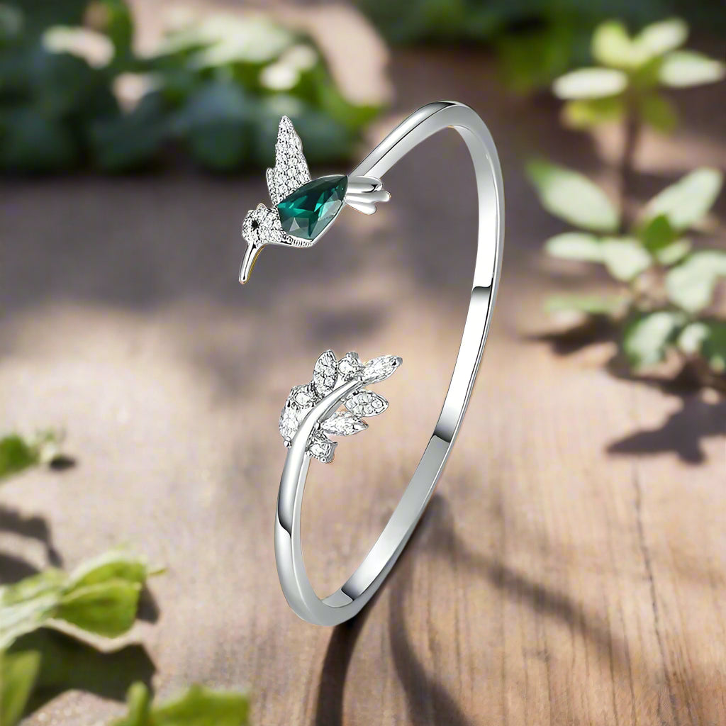 Verstellbarer Kolibri-Ring mit Strass-Diamant