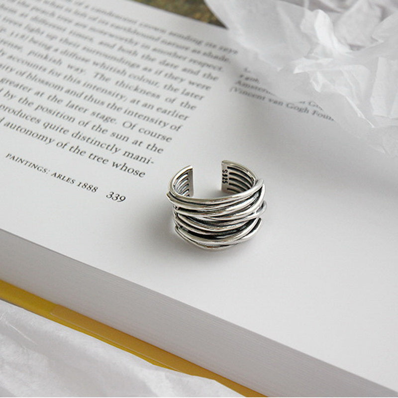 Silberner Schicht-Ring aus 925er Sterlingsilber