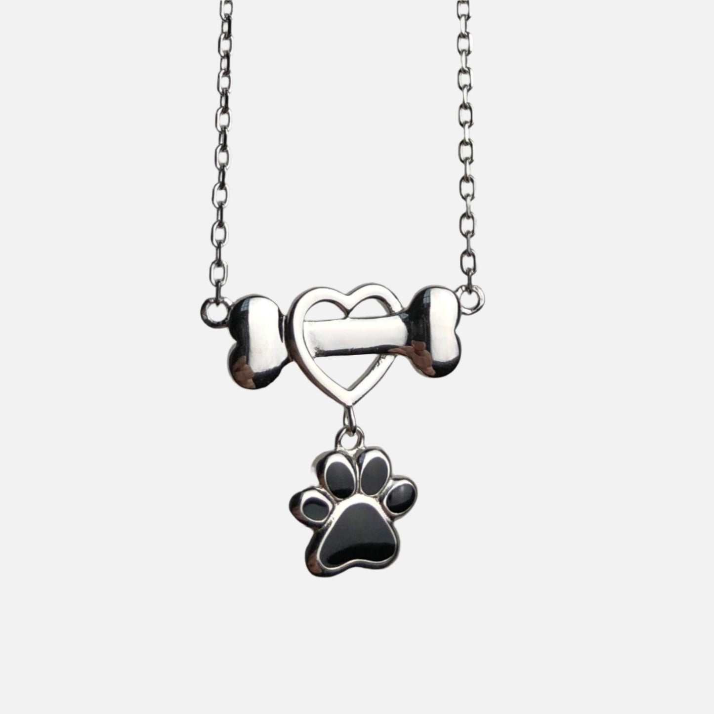 Dainty Dog Paw Necklace in Stainless Steel