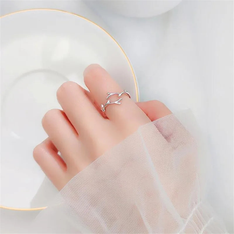 Sterling Silber Zweig Ring