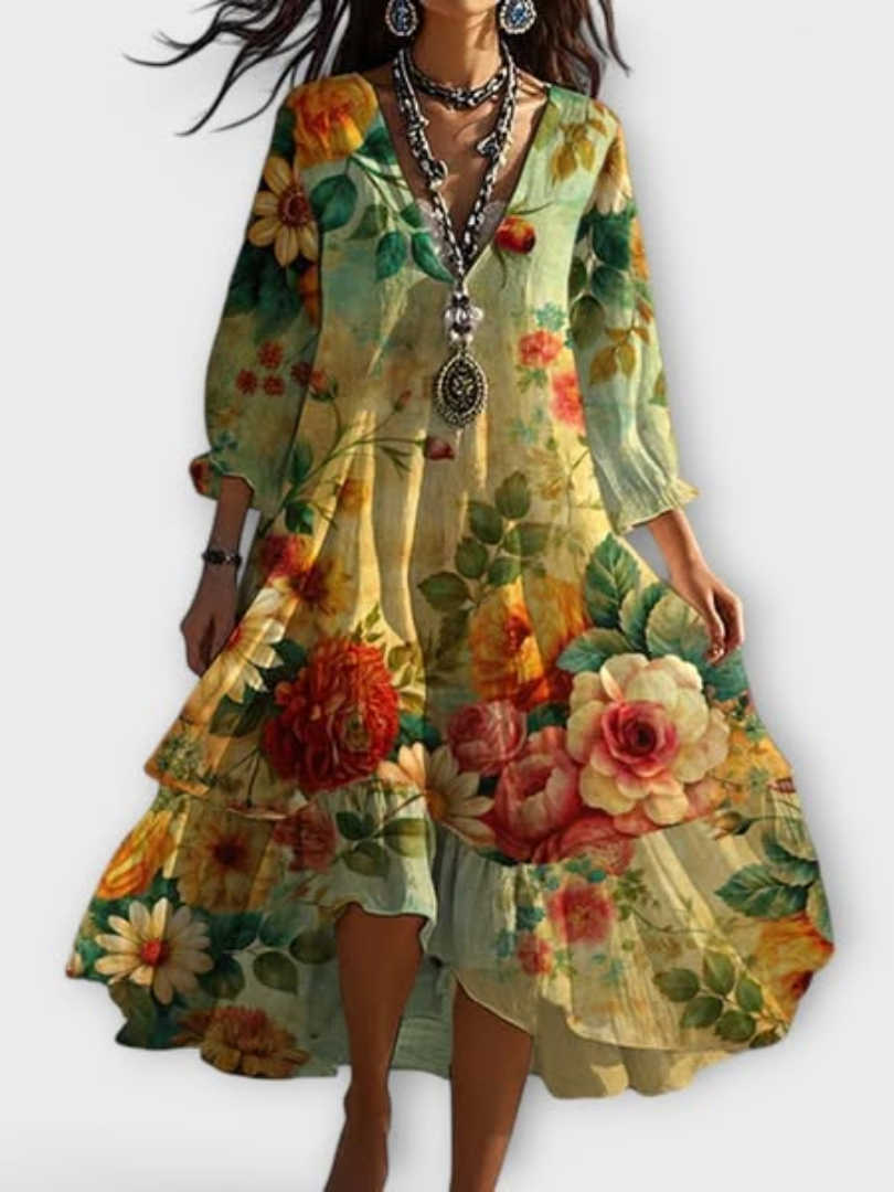 Myla™ - Radiant Floral Flair Dress