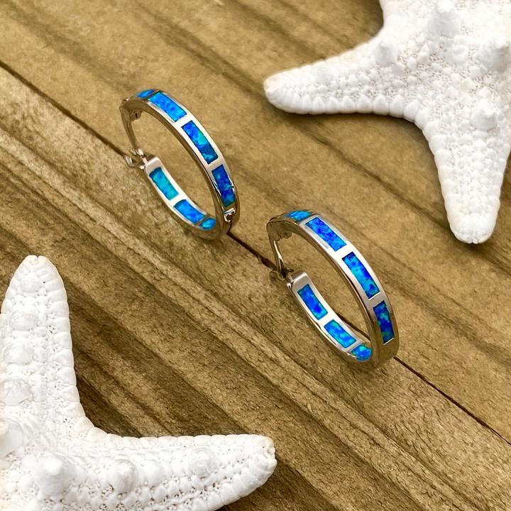 Ozean-inspirierte Luxus Silber- und Opal-Ohrringe